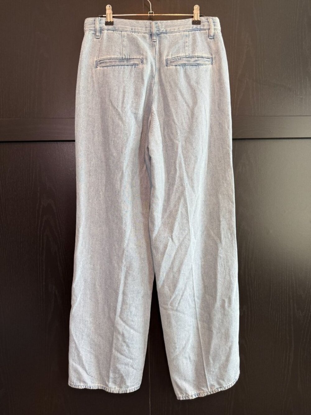 COS Women's High Rise Wide Leg Denim Trouser Pants Size 6 Light Blue Wash Boho - Picture 2 of 8